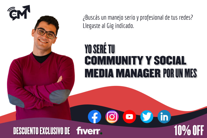 Gig Preview - Be your community and social media manager en español