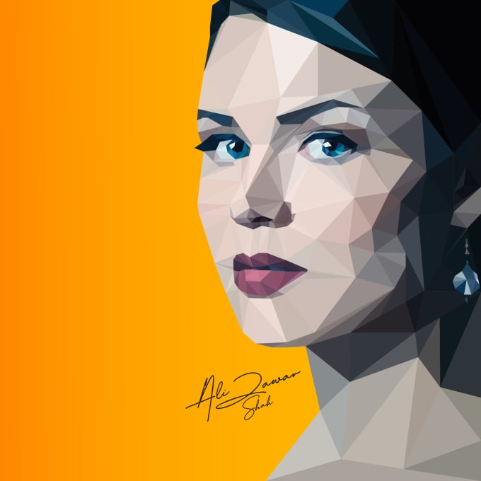 Gig Preview - Make your portrait into a polygonic, polygon, polygonal and low poly