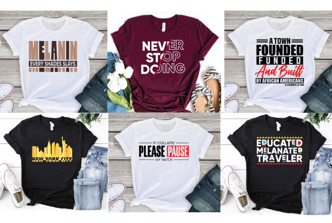 Gig Preview - Do trendy custom typography t shirt design and graphic t shirt design