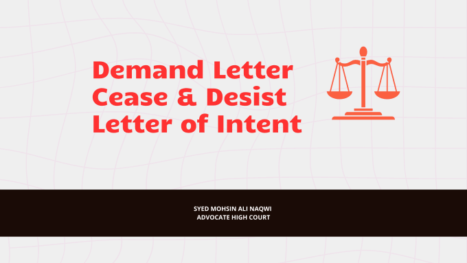 Gig Preview - Draft demand letter, cease and desist, letter of intent, copyright infringement