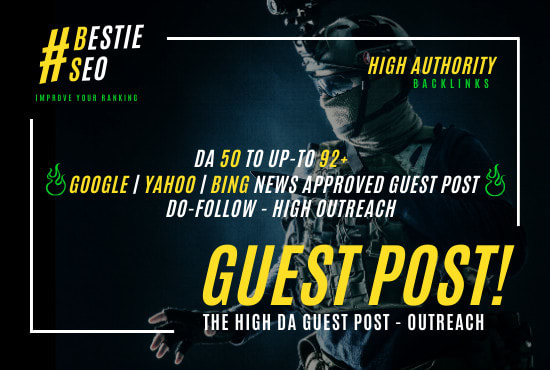 Gig Preview - Publish SEO guest post with dofollow backlinks on high da dr