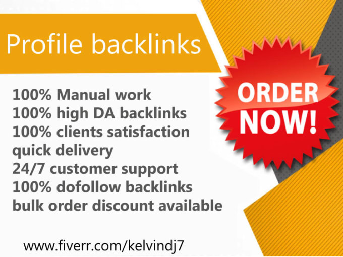 Gig Preview - Do 80 profile backlinks manually on da 50 plus