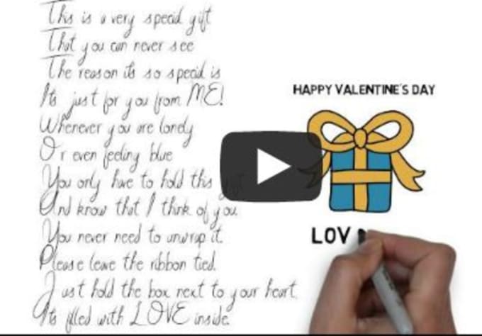 Bestseller - make a custom Valentine eCard video using fast draw whiteboard doodle