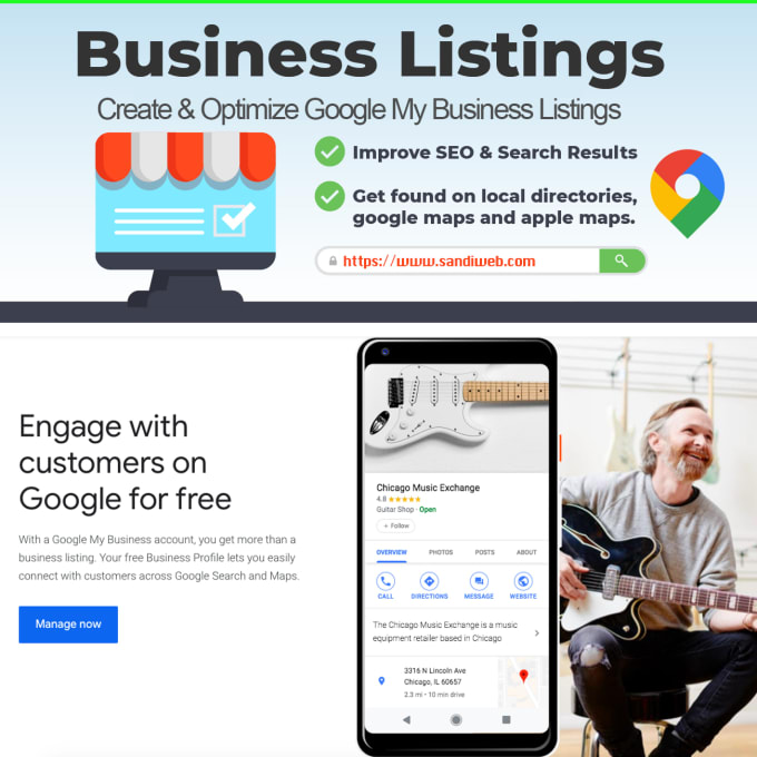 Gig Preview - Create and optimize your google my business local listing