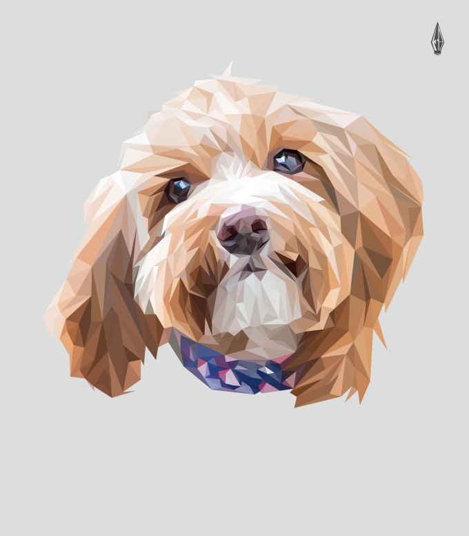 Gig Preview - Draw your pets into lowpoly vector art