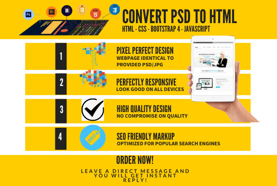 Gig Preview - Do psd to responsive html