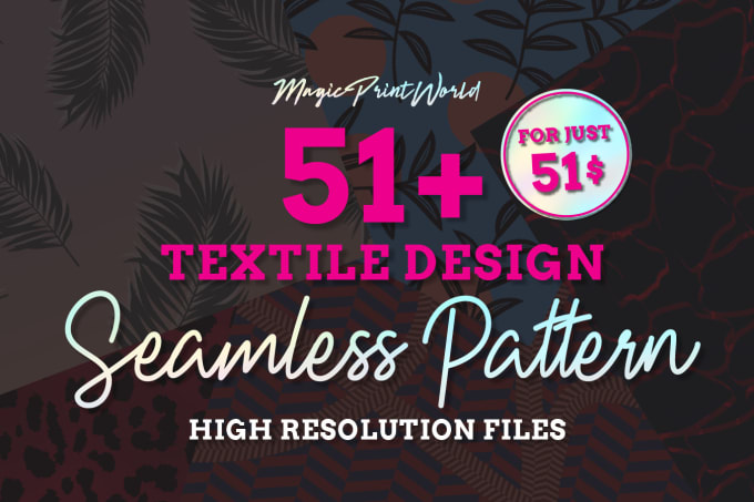 Gig Preview - Give bulk seamless pattern textile design