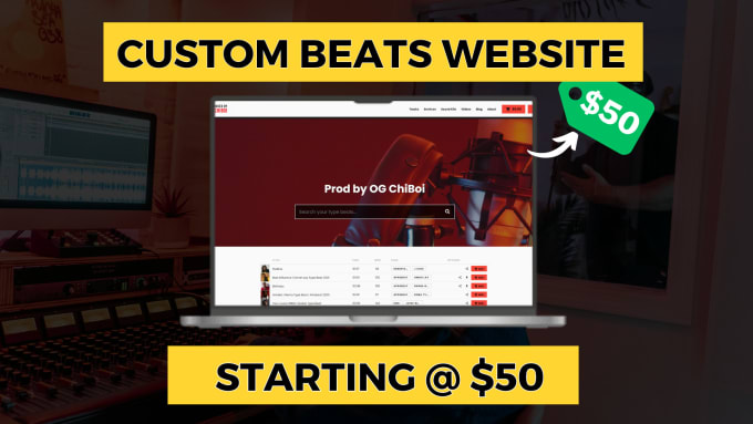 Gig Preview - Build your custom beat website