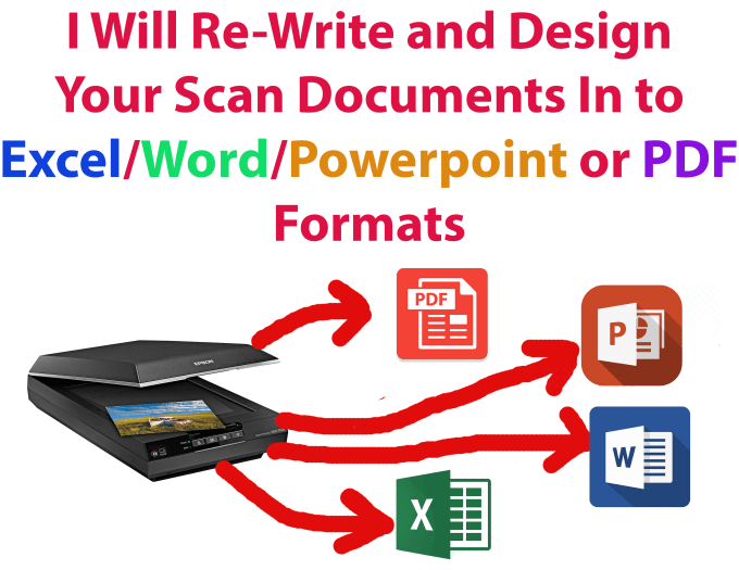 Gig Preview - Convert your any scanned documents into excel, word, power point