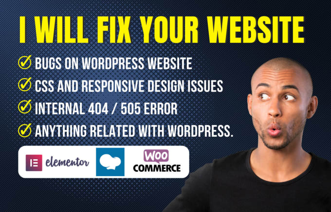 Gig Preview - Fix wordpress bug  and wordpress design issues in one houre