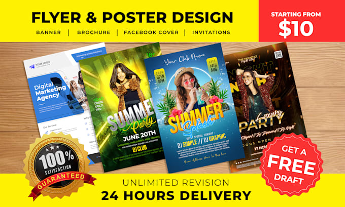 Gig Preview - Design flyer, postcard, door hanger, or media kit in  a day