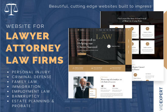 Gig Preview - Build lawyer, attorney and law firm website