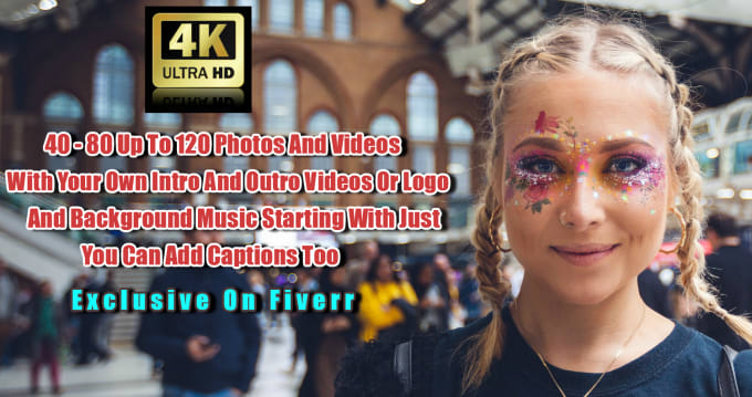 Gig Preview - Create custom slideshow, colorful photo slideshow promo video in 4k