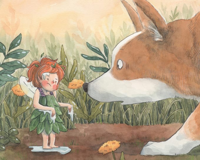 Gig Preview - Create watercolor and gouache childrens book illustrations