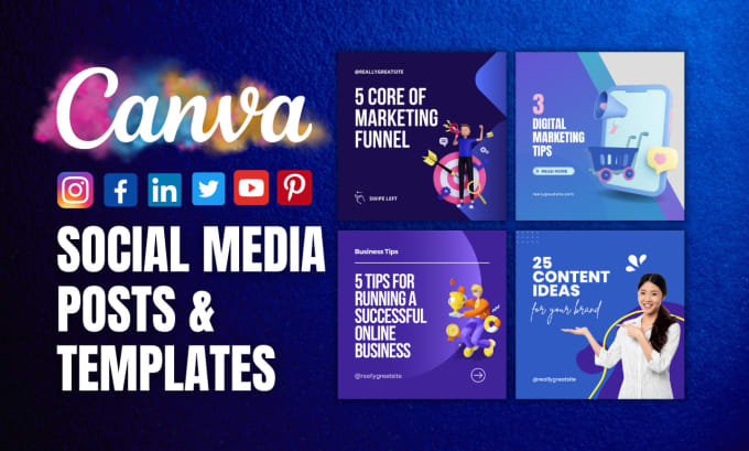 Gig Preview - Design editable social media posts and canva templates