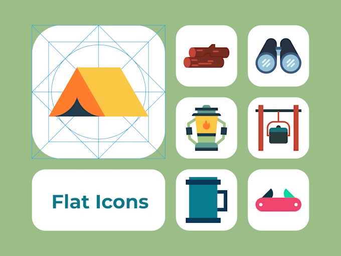 Gig Preview - Make custom flat icon set design for website, app, packaging