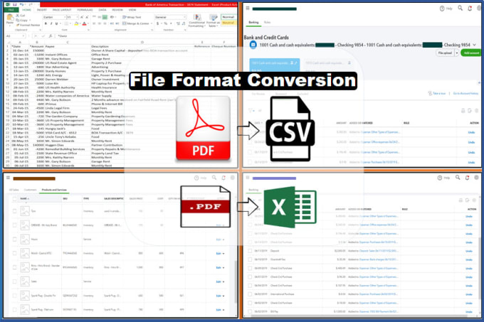 Gig Preview - Convert pdf to CSV to import in quickbook and xero