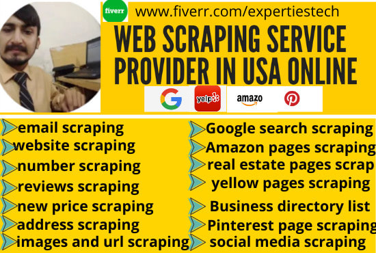 Gig Preview - Scrape data from website to excel full scrapping or scraping one