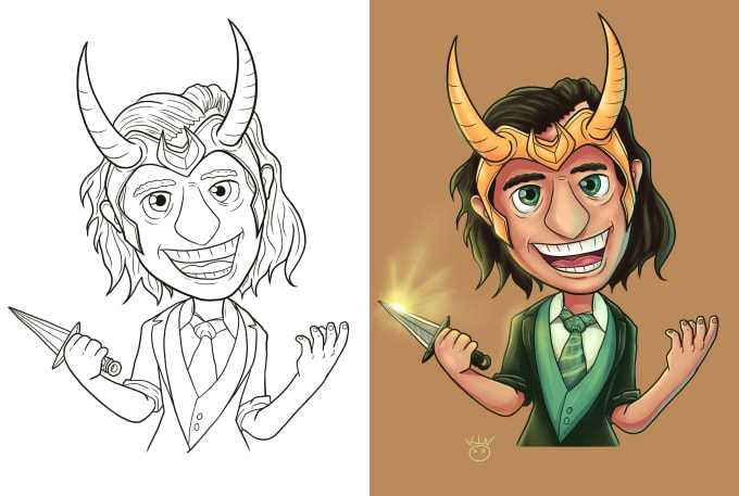 Gig Preview - Draw character illustration unique style and coloring