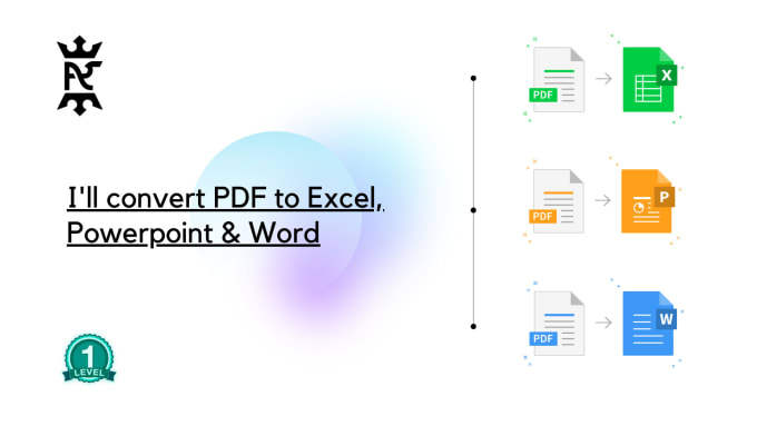 Gig Preview - Convert PDF to excel or word or powerpoint in 11 hours