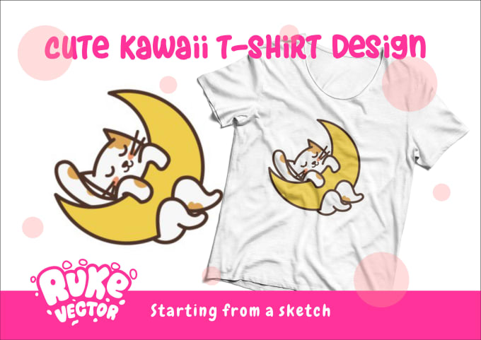 Gig Preview - Design cute kawaii cartoon illustration for your t shirt