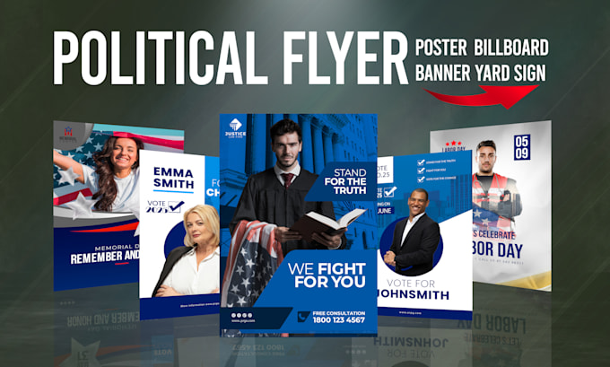 Gig Preview - Design amazing urgent political election campaign flyer banner