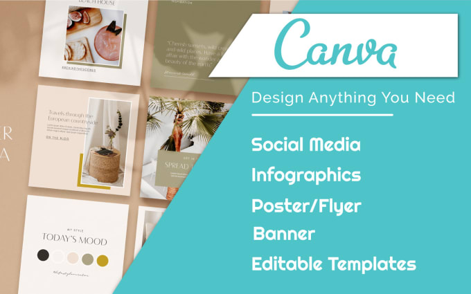 Gig Preview - Design editable canva template for social media and blogpost