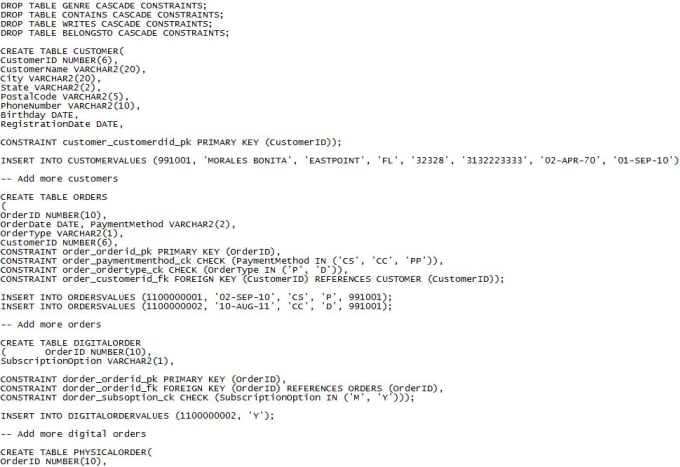 Gig Preview - Help you write sql queries in mysql and oracle with erd