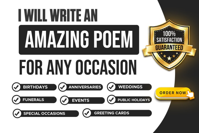 Gig Preview - Write an amazing poem for any occasion in 24 hours