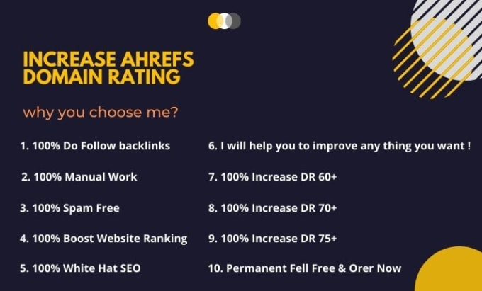 Gig Preview - Increase ahrefs domain rating increase DR up to 70 plus