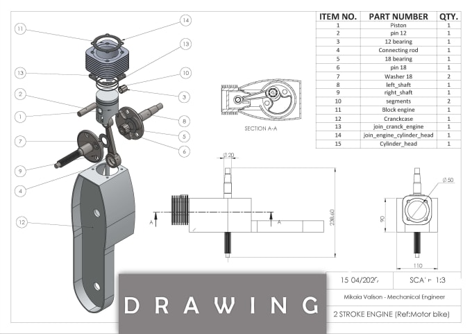 Gig Preview - Help in mechanical engineering, technical drawing and 3d cad