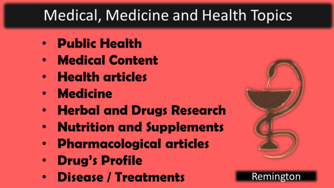 Gig Preview - Write research medical, health, drugs and supplement articles