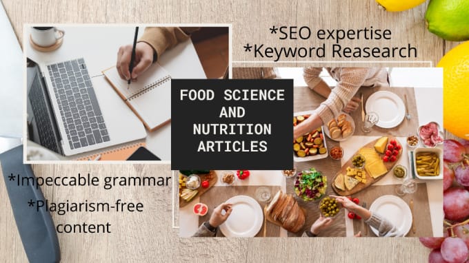 Gig Preview - Write SEO friendly food and nutrition articles for your blog