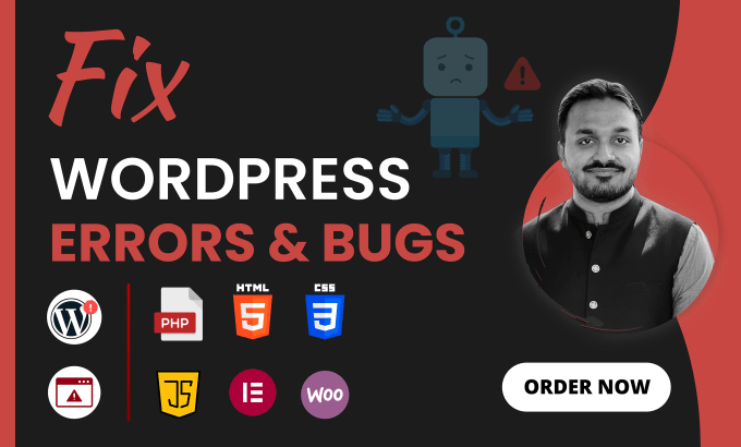 Gig Preview - Fix or resolve any wordpress bug, error, issues or problem