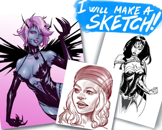 Gig Preview - Draw a digital sketch of your oc, dnd character, or fanart