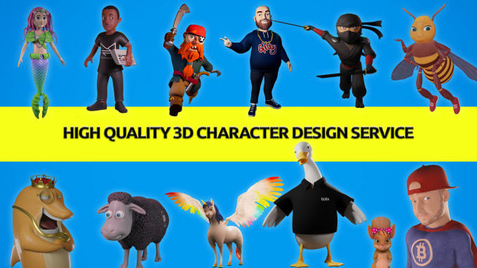 Gig Preview - Create premium 3d cartoon character design