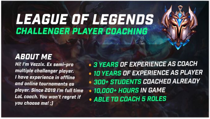 Gig Preview - Professionally coach you in a league of legends and explain every aspect