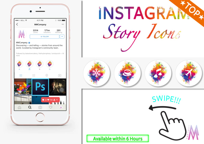 Gig Preview - Create spectacular instagram story highlite icons