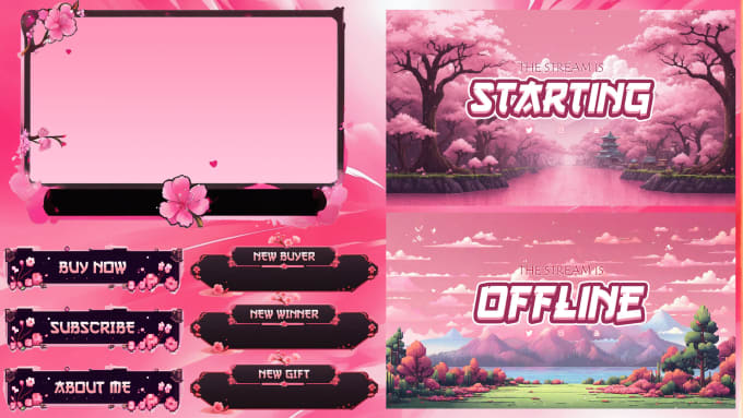 Gig Preview - Design cute pixel art twitch stream overlays and alerts