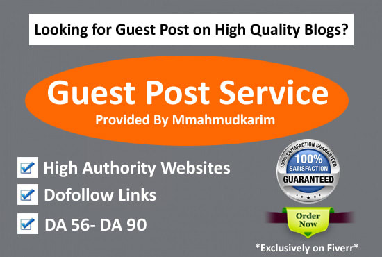 Gig Preview - Guest post on high authority sites SEO dofollow link building service