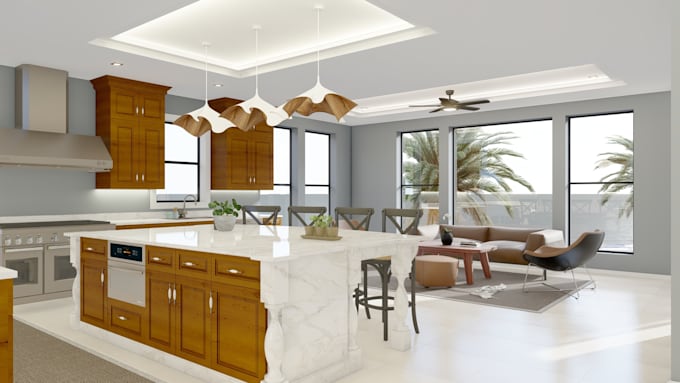 Gig Preview - Create interior design 3d rendering