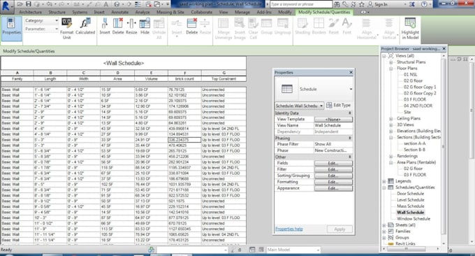 Gig Preview - Create bim takeoff using revit