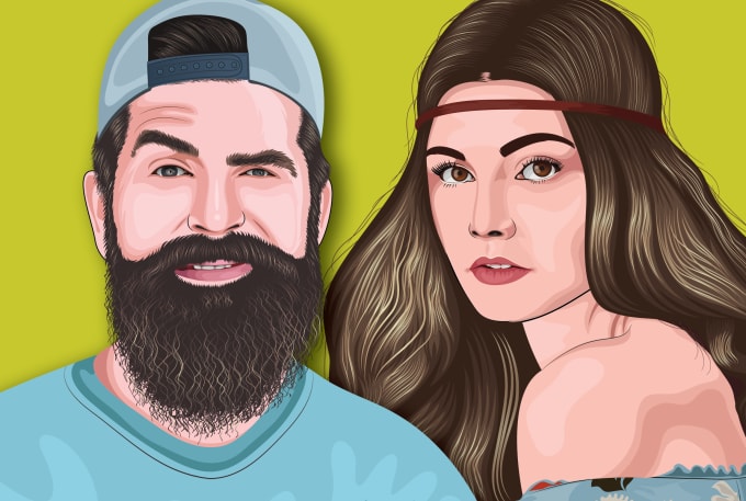 Gig Preview - Draw premium vector cartoon portrait or avatar logo from your photo