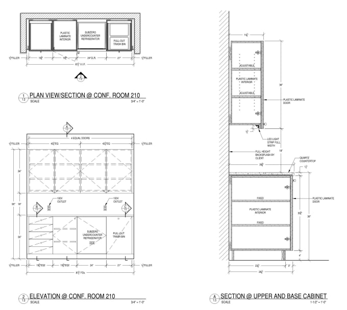 Gig Preview - Do millwork, furniture and casework shop drawings