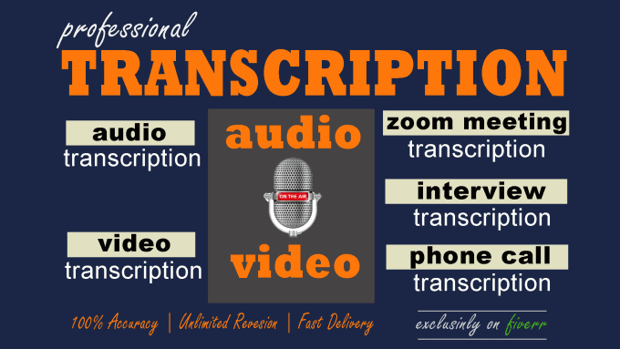 Gig Preview - Transcribe interview, zoom meeting, phone call, or any audio, video transcript