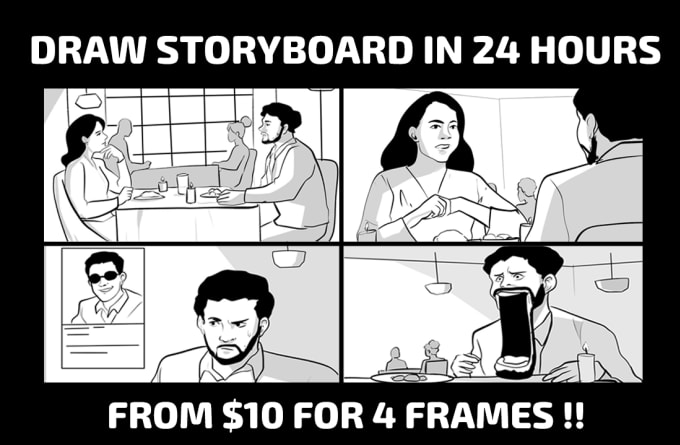 Gig Preview - Be your professional express storyboard artist in 24 hours