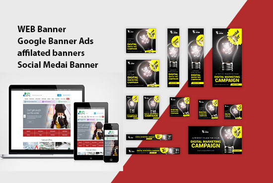 Gig Preview - Design web banner, google ads, affiliate banner, banner ads