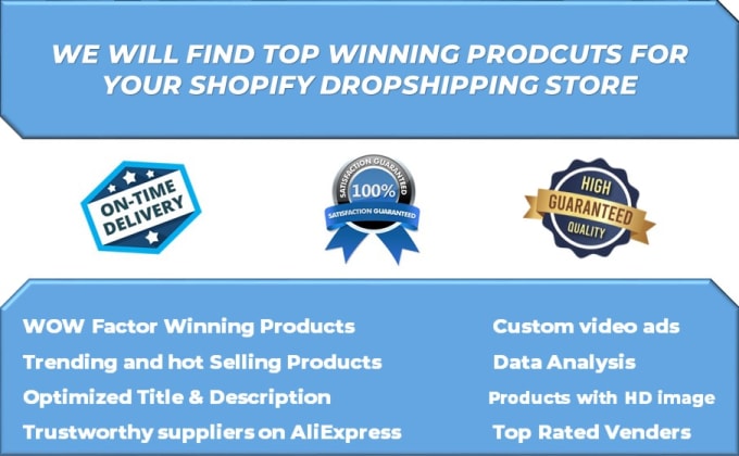 Gig Preview - Do dropshipping product research for shopify store