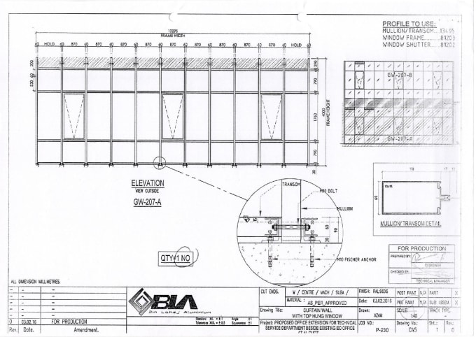 Gig Preview - Do aluminum curtain wall details drawings