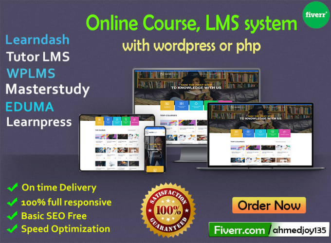 Gig Preview - Make an online course selling or lms website with wordpress